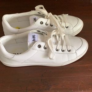 Coach white leather sneakers